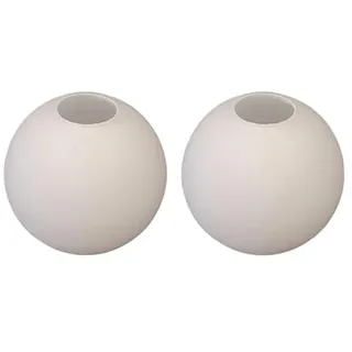 2er-Set Lampenschirm E14 „Loxy“ – Ersatzglas für Stehlampe, Tischlampe & Pendelleuchte – Universeller Glaslampenschirm Weiß – Ersatzschirm für Fluter, Deckenlampe & Leuchten – 2× Glas Lampenschirm