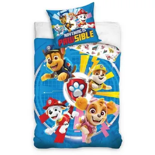 PAW PATROL Bettwäsche Set Poly-Baumwolle 140x200 cm Bettbezug + 65x65 cm Kissenbezug
