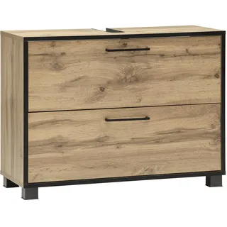 Schildmeyer Waschbeckenunterschrank Max 161755, Eiche Landhaus Dekor, 80,2 x 33 x 60,7 cm