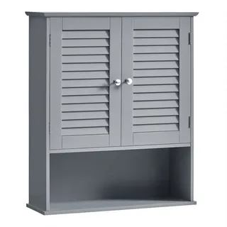 VASAGLE Badezimmerschrank mit verstellbarem Einlegeboden 20 x 60 x 70 cm Grau