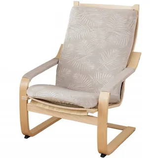 Schwingsessel Bezug Beige mit Palmenblättern - Schwingstuhl Husse - Überzug für Relaxsessel - Abdeckung für Ruhesessel - Schutzhülle für Relaxstuhl – Oeko-Tex 100 – Elastisch Schmutzabweisend