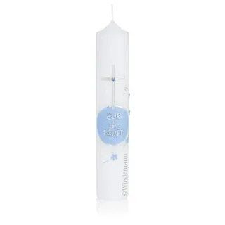Wiedemann Kerzen Taufkerze Jungen verziert 265 x 50 mm, mit individueller Namensverzierung