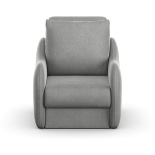 DOMO. Collection Sessel Echo, Einzelsessel mit Hocker, Loungesessel, Funktionssessel, 84x107x96 cm, Polstersessel in grau