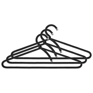 Peppermint Products Garderobenhaken Products Kleiderbügel Rope Hanger Schwarz (3er-Set)
