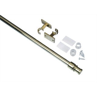 Gardinenstange Cafehausstange Bistrogardinen ausziehbar Scheiben-, Haus und Deko, 1-läufig, Ausziehbar, Schrauben,Kleben, Metall gelb 50 cm - 85 cm