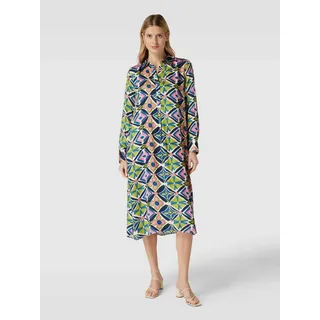 Midikleid mit Hemdblusenkragen, Hellgruen, 34