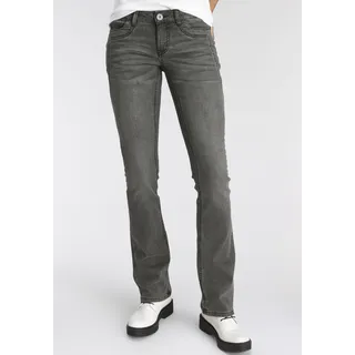 Bootcut-Jeans ARIZONA "mit Keileinsätzen" Gr. 38, N-Gr, grau (grey, used) Damen Jeans Bootcut Low Waist
