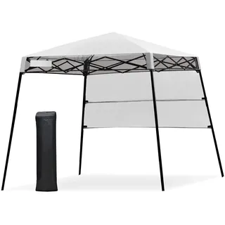 COSTWAY Pavillon 2x2 m, Faltpavillon Höhenverstellbar, Wasserdicht & Sonnenschutz Partyzelt Gartenzelt mit Tasche, Gartenpavillon für Outdoor, Garten, Party, Camping, Barbecue (Weiß)