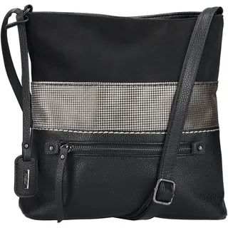 Umhängetasche RIEKER "guana/guana/guana", Damen, Gr. B/H/T: 27cm x 27cm x 8cm, schwarz (schwarz, grau), Lederimitat, unifarben mit Farbeinsatz, Taschen Umhängetasche, Damen Schultertasche in schicker Farbkombination