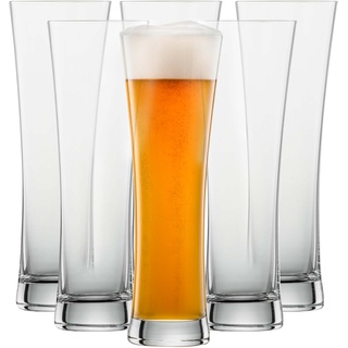 SCHOTT ZWIESEL Weizenbierglas Beer Basic 0,5 l (6er-Set), geradlinige Weizengläser für Weizenbier, spülmaschinenfeste Tritan-Kristallgläser, Made in Germany (Art.-Nr. 115269)