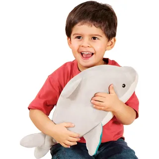 B. toys - Knuddelige Squishies - Plüsch-Hai - Plüschtier - Weicher & knuddeliger Grauer Hai - Waschbares Spielzeug für Baby, Kleinkind, Kinder - 0 Monate +