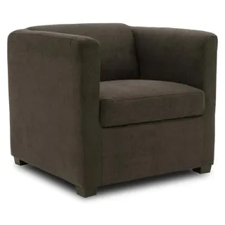 DOMO-Collection Loungesessel Bob FK, espresso, mit Vierfußgestell aus Holz und Stoffbezug