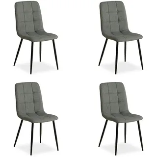 Homestyle4u Esszimmerstuhl Polyester Grau 4er Set