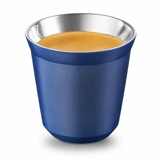 Nespresso PIXIE Lungo Tasse Tokyo 160 ml, doppelwandiger Edelstahl, Blau Metallic, Ø 7,5 x 7,8 cm, wärmeisolierend, spülmaschinengeeignet