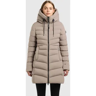 khujo "TUHANI5", Damen, Gr. M (38), beige (greige), Steppware, Obermaterial: 100% Polyester. Futter: 100% Nylon. Wattierung: 100% Polyester, unifarben, hüftbedeckend, elastischer Bund, Mäntel Steppmantel, mattes Obermaterial