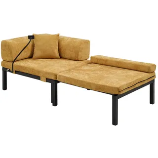 Modfu Schlafsofa, Gelb, Textil, 176x64x81 cm, Wohnzimmer, Sofas & Couches, Schlafsofas