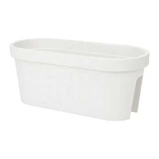 Spetebo Balkon Geländer Blumenkasten oval 60 x 25 cm Weiß