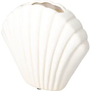 Home & styling collection Dekovase Keramische Vase in Muschelform, Steinzeug, weiß, 17 x 7,5 x 16,5 cm weiß