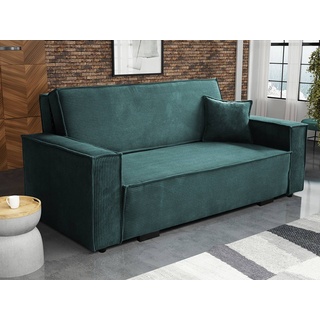 Mirjan24 Schlafsofa Viva Star IV, mit Schlaffunktion und Bettkasten, 4 Sitzer, inkl. Kissen, Holzfüße grün