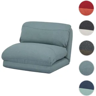 Schlafsessel HWC-E68, Schlafsofa Funktionssessel Klappsessel Relaxsessel, Stoff/Textil ~ grau-blau