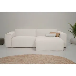 OTTO home Ecksofa Koa, 228 cm, L-Form, Modulsofa in Cord, Chenille, Struktur, Webstoff, Designsofa, weicher Lounge-Sitzkomfort, Welleunterfederung, bodentief beige