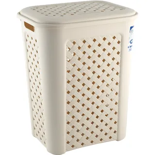 Tontarelli Arianna Wäschekorb, gelochtes Modell, Kunststoff, Beige, 50 Liter