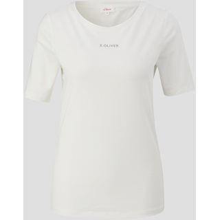 s.Oliver - T-Shirt mit Logoprint, Damen, creme, 46