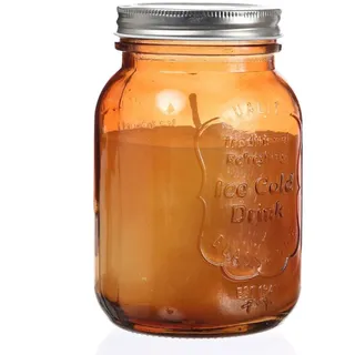 Duftkerze CITRONELLA - Echtwachs im Glas mit Deckel - H: 16,5cm - orange