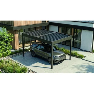 sunelements SunVaro Carport Energy M 362 x 345 cm mit Photovoltaikdach 250 Wp anthrazit-metallic