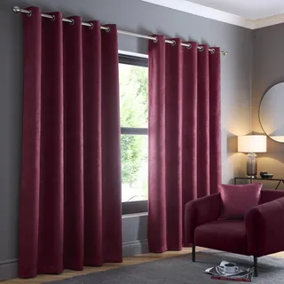 Fusion Strata Collection Vorhänge, 229 x 183 cm (B x L), 2 Paneele, Thermo, Ösen, Schlafzimmer/Wohnzimmer, Türvorhänge, Weinrot