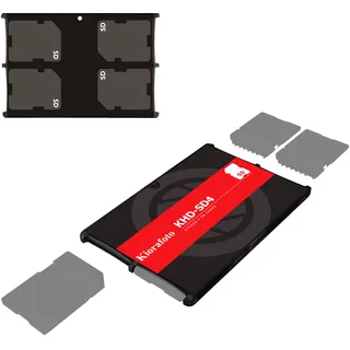 Kiorafoto Speicherkarten Etui Halter Aufbewahrung für 4 SD, SD Karten Tasche Hülle Schutzbox Tragetasche - Memory Card Case Box