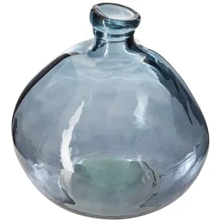Atmosphera - Runde Vase - recyceltes Glas - sturmblau - D23 cm - Blau
