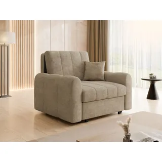 Mirjan24 Schlafsessel Viva Moon I Polyester 118 x 85 x 98 cm Braun mit Kissen