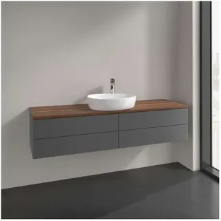 Villeroy & Boch Waschtisch-Unterschrank 4 Auszüge 160 x 36 x 50 cm Anthrazit Matt / Warm Walnuss