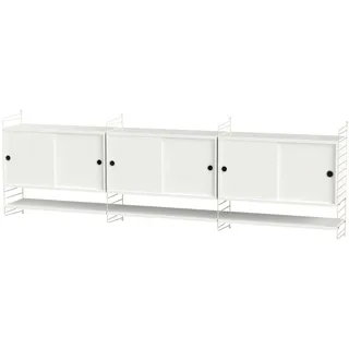 Sideboard wandmontage mit Regalböden Beige Weiß
