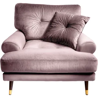Trends by HG Loungesessel TOKIO, in Microfaser mit hochwertigem Holz/Metallfuß lila