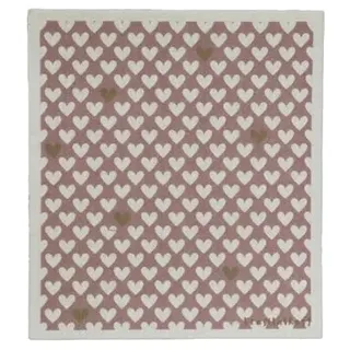 Krasilnikoff - Swedish Dishcloth SWE6253 - Happy Hearts, Rose
