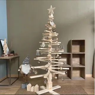 Weihnachtsbaum aus natürlichem Holz, 1,80 m