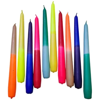 Regenbogen Kerzen bunt mit Farbverlauf, Kerzenset mehrfarbig in neon, pastell und bunt extra lang, Geschenk Frau, Freundin Mitbringsel Erwachsene, Geschenk Geburtstag Kollegin GLOWYBOX regenbogen