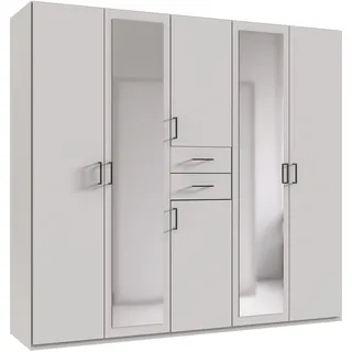 WIMEX Drehtürenschrank Diver mit Spiegel 225 x 207 x 58 cm Schwarz/Weiß