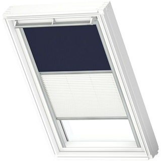 Velux Dachfenster-Kombirollo Plus DFD P08 1100S  (Farbe: Dunkelblau/Weiß - 1100S, Farbe Schiene: Aluminium)