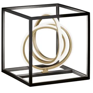 Tischleuchte Schlafzimmerlampe Beistelllampe Schwarz Gold Dimmer LED H 25,5 cm