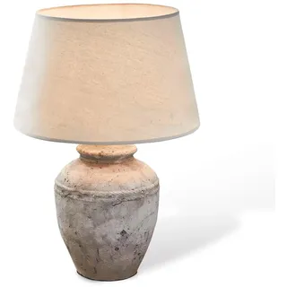 LOBERON Tischlampe Mosnay ,  beige/antikgrau | Steinoptik, Fuß in Beton-Optik, Antik-Finish, Kippschalter