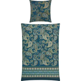 Erwin Müller Bettwäsche Bettwäsche, Mako-Satin, Paisley blau|grün