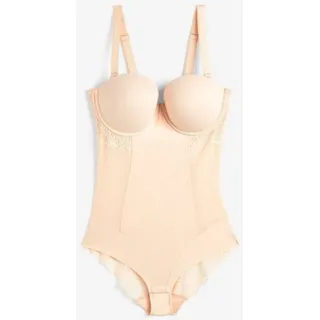 Next Miederbody Stark figurformender Spitzenbody wattiert, DD+ (1-tlg) beige 75