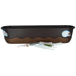 Plastia Blumenkasten Mareta 80 x 20 x 17 cm braun/bronze