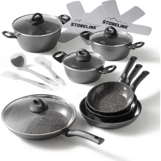 STONELINE Topf-Set 16-tlg. 4 x Kochtopf + 4 x Pfanne