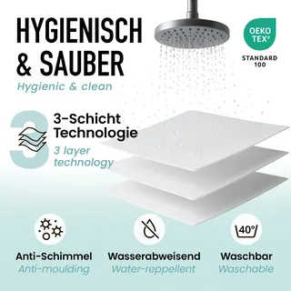 Duschvorhang 200x220 cm Anti-Schimmel Bunte Blätter von arteneur