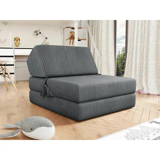 Mirjan24 Schlafcouch Cord 1-Sitzer Grau