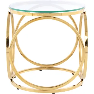 Beistelltisch KAYOOM "Beistelltisch Whitney 125" Tische farblos (klar, gold, klar) Beistelltische Glamouröses Design, hochwertige Verarbeitung, pflegeleicht